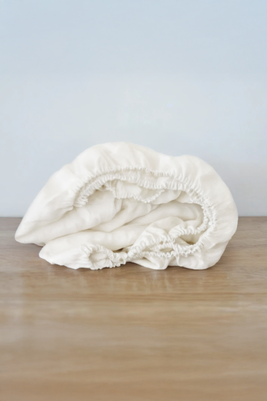 White linen fitted sheet