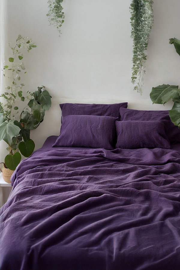 Violet linen flat sheet