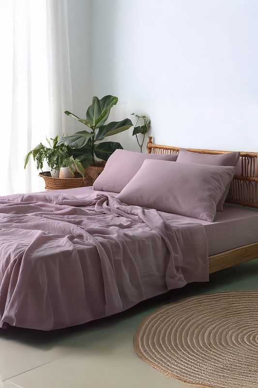 Amethyst linen flat sheet
