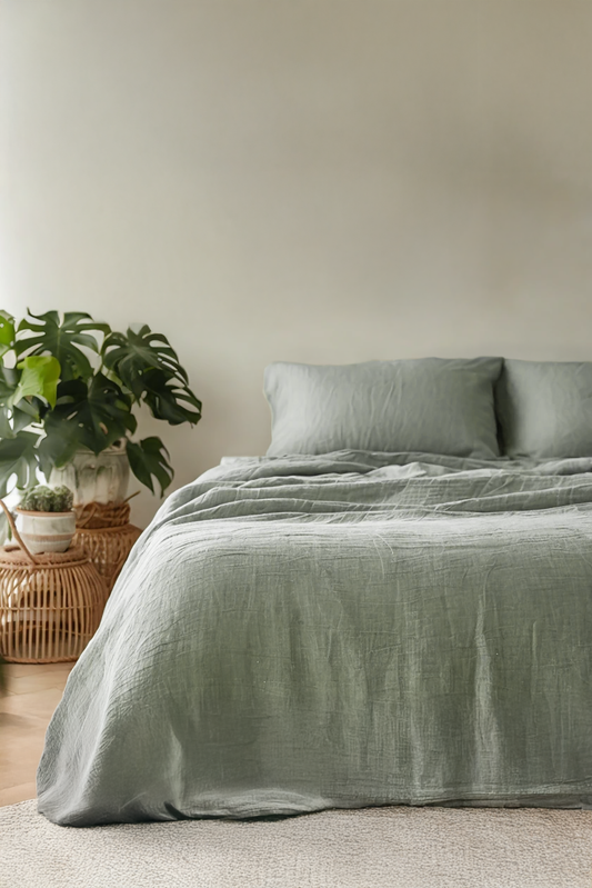 Sage Linen Pillowcase