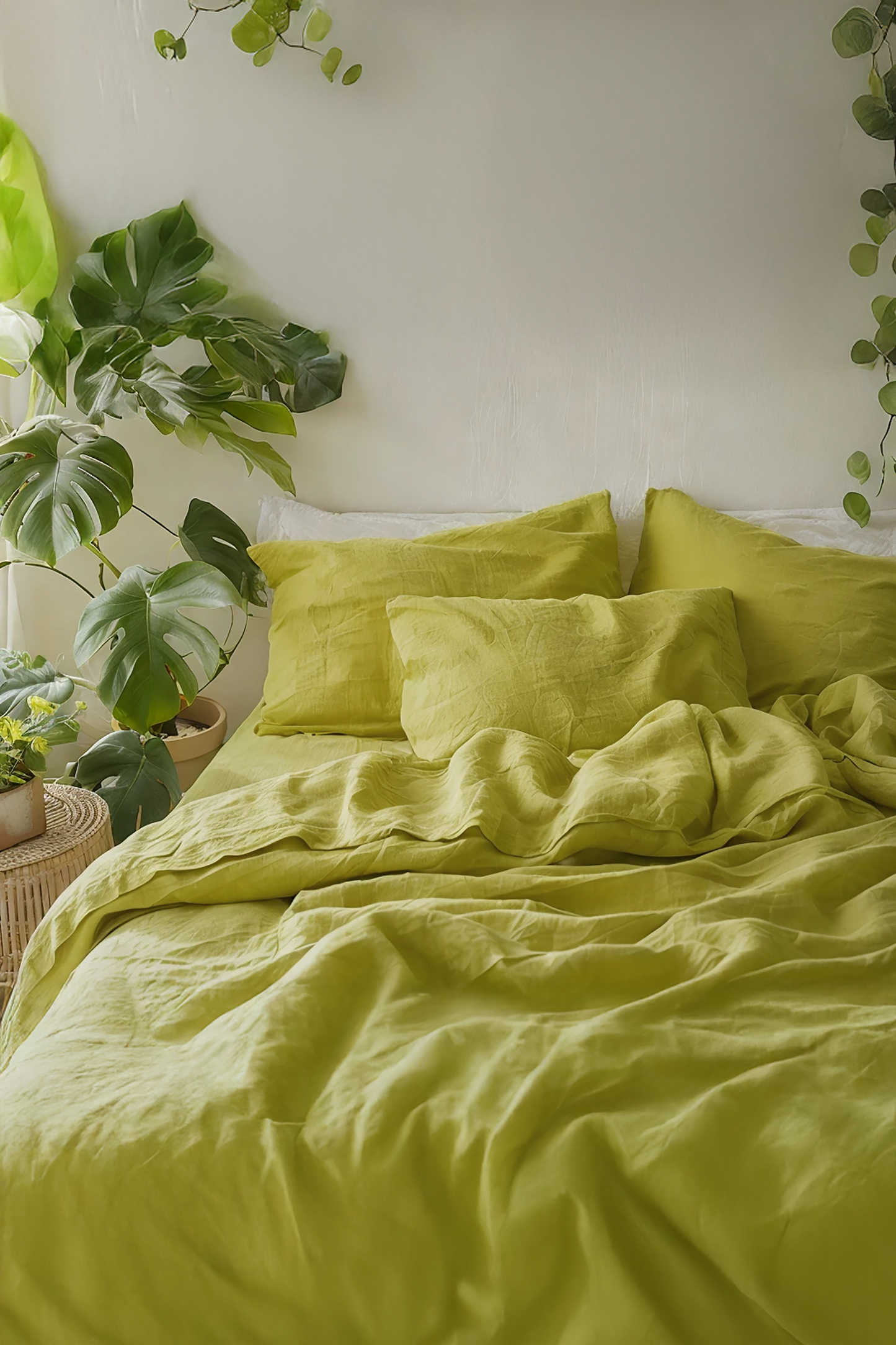 Lemon linen sheet set