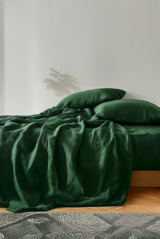 Verdant linen flat sheet