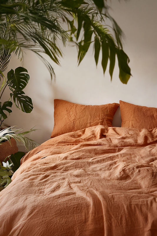 Carrot Linen Coverlet