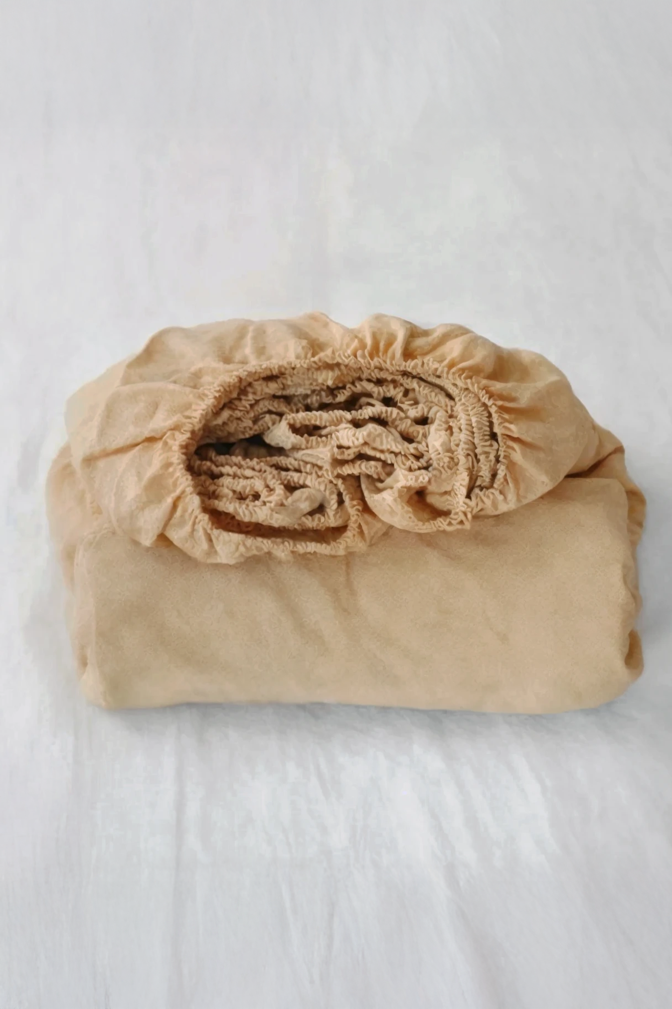 Caramel linen fitted sheet
