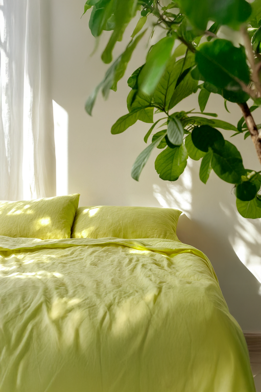 Lemon Linen Pillowcase