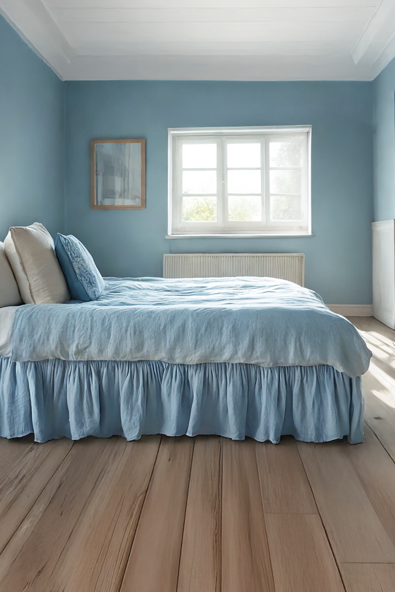 Ice linen ruffled bed skirt