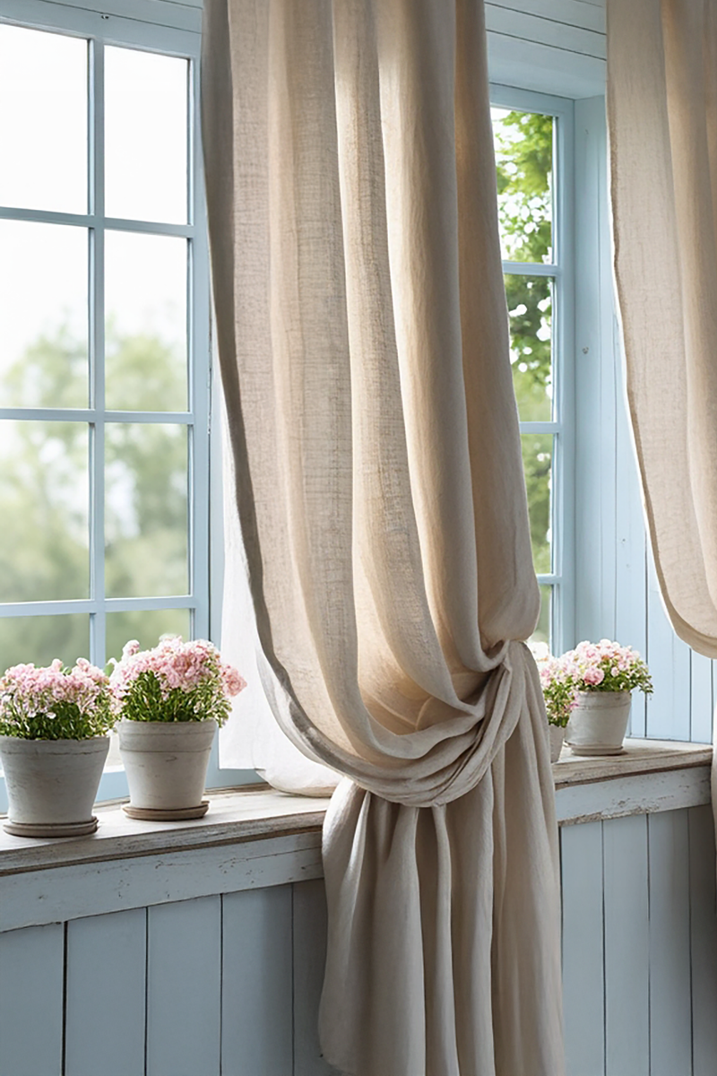 Oat linen curtain