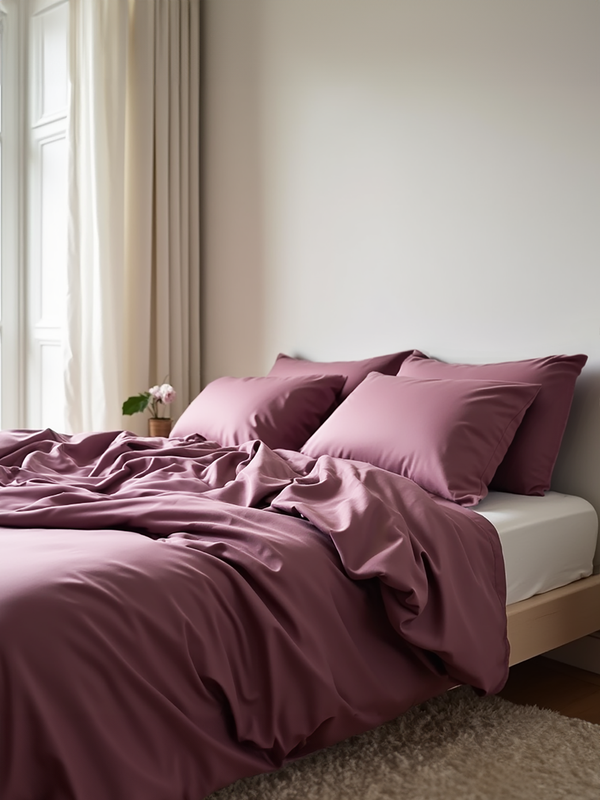 Wood rose satin bedding set