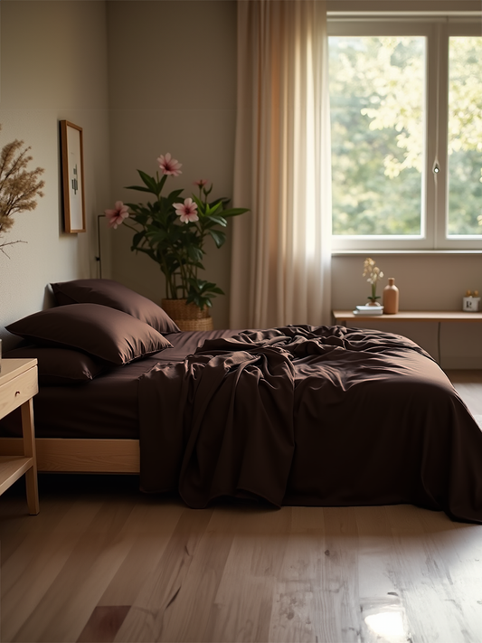 Dark chocolate bedding set