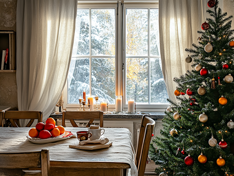 Christmas Sand linen curtains