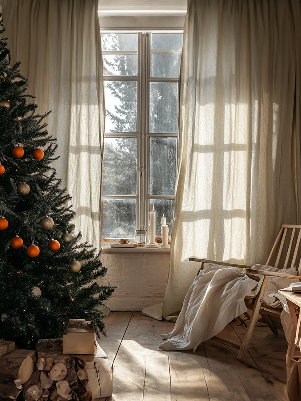 Christmas Sand linen curtains
