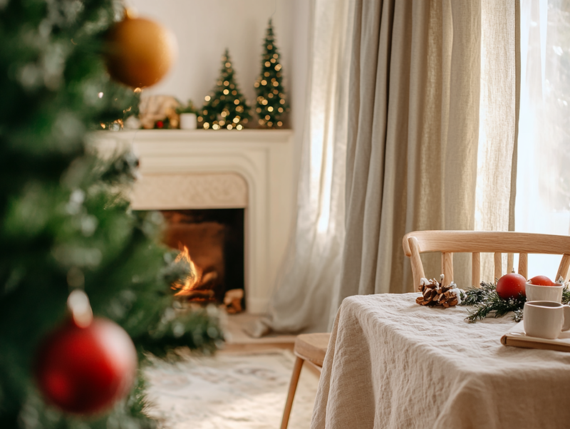 Christmas Sand linen curtains